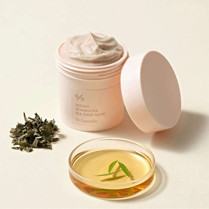 Веганская Увлажняющая Антиоксидантная Маска для Лица с Экстрактом Комбучи и Бакучиолом Dr. Ceuracle Vegan Kombucha Tea Sleep Mask