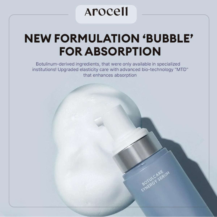 Пузырьковая Сыворотка с Ботулиническим Полипептидом, Коллагеном и Экзосомами AROCELL Botulcare Synergy Serum