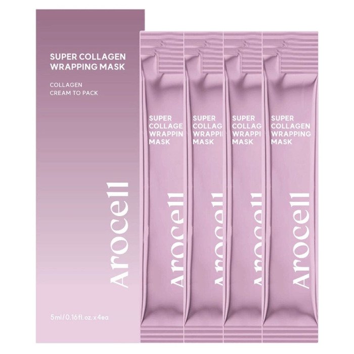Маска-Пленка с Коллагеном для Увлажнения и Лифтинга AROCELL Super Collagen Wrapping Mask