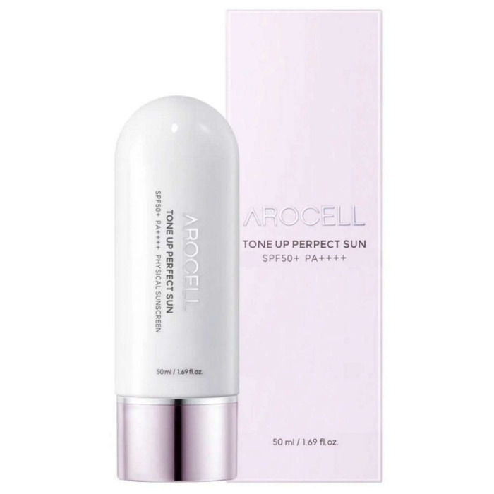Солнцезащитный Крем с Эффектом Освещения Тона и Защитой от Инфракрасных Лучей AROCELL Tone Up Perfect Sun SPF 50+ PA++++