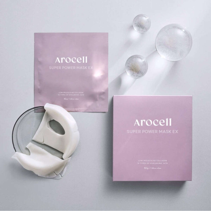 Гидрогелевая Маска с Коллагеном и 10 Видами Гиалуроновой Кислоты AROCELL Super Power Mask EX
