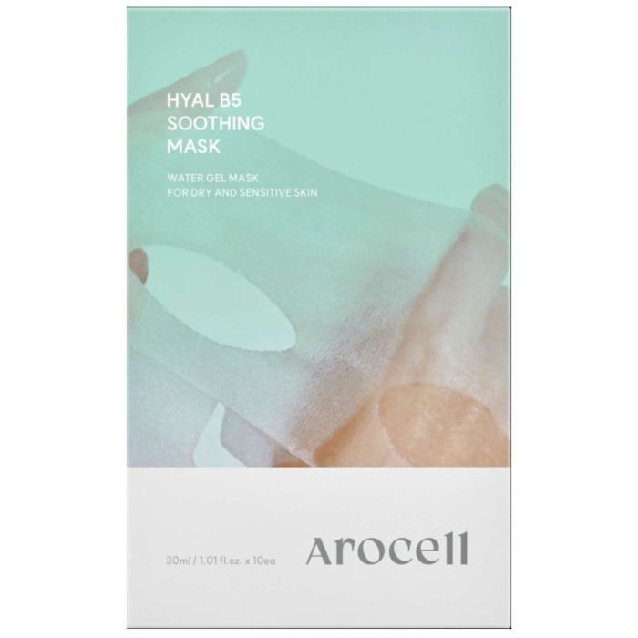 Успокаивающая Тканевая Маска с Пантенолом и Гиалуроновой Кислотой AROCELL 10 Hyal B5 Soothing Masks