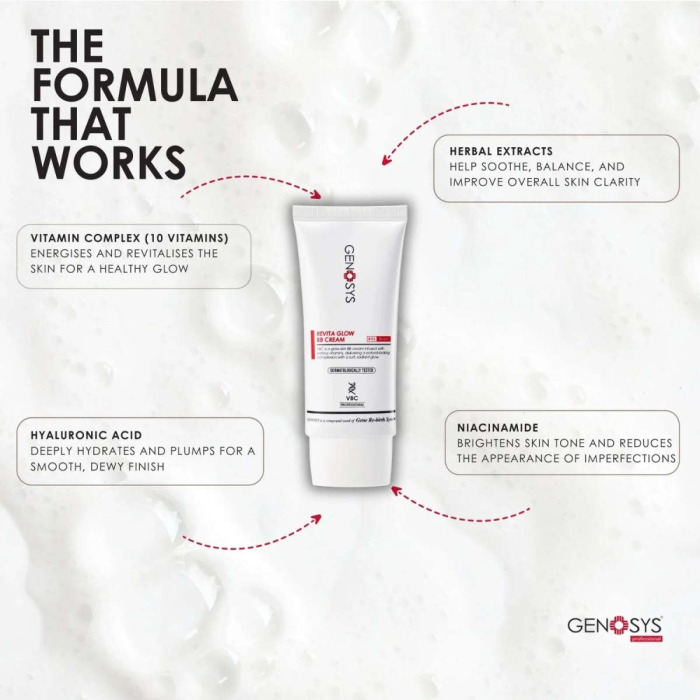 Солнцезащитный Тонирующий BB-крем для Сияния Кожи Genosys Revita Glow BB Cream, 50 г