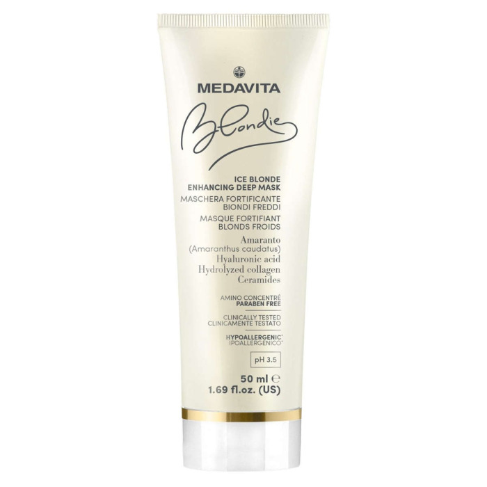 Питательная Маска для Защиты и Усиления Холодных Оттенков Ледяного Блонда MEDAVITA Blondie Ice Blonde Enhancing Deep Mask