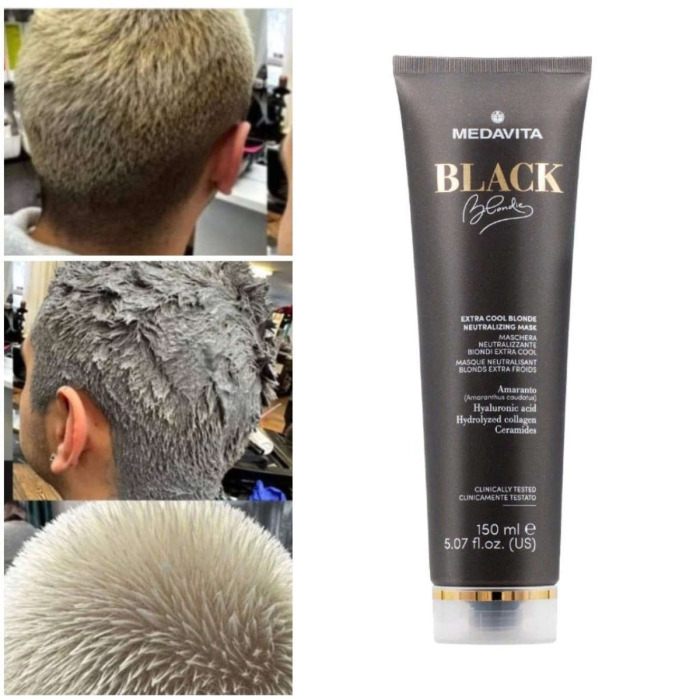 Ультрахолодная Нейтрализующая Маска для Волос MEDAVITA Black Blondie Extra Cool Blonde Neutralizing Mask