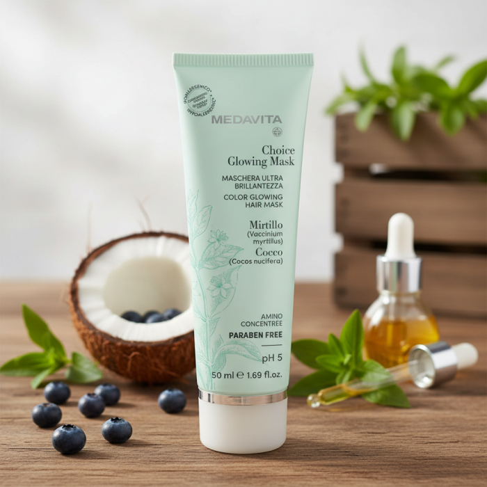 Питательная Маска для Зеркального Сияния Волос MEDAVITA Choice Glowing Mask
