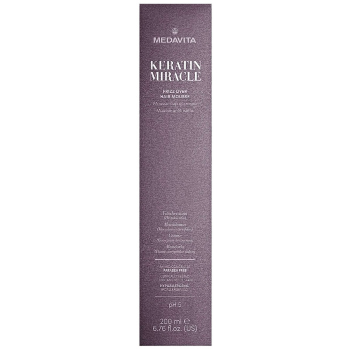 Несмываемый Мусс Против Пушистости Волос MEDAVITA Keratin Miracle Frizz Over Hair Mousse