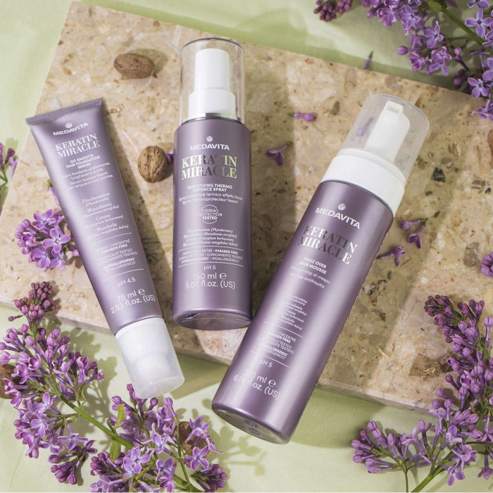 Несмываемый Мусс Против Пушистости Волос MEDAVITA Keratin Miracle Frizz Over Hair Mousse