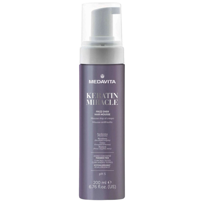 Несмываемый Мусс Против Пушистости Волос MEDAVITA Keratin Miracle Frizz Over Hair Mousse