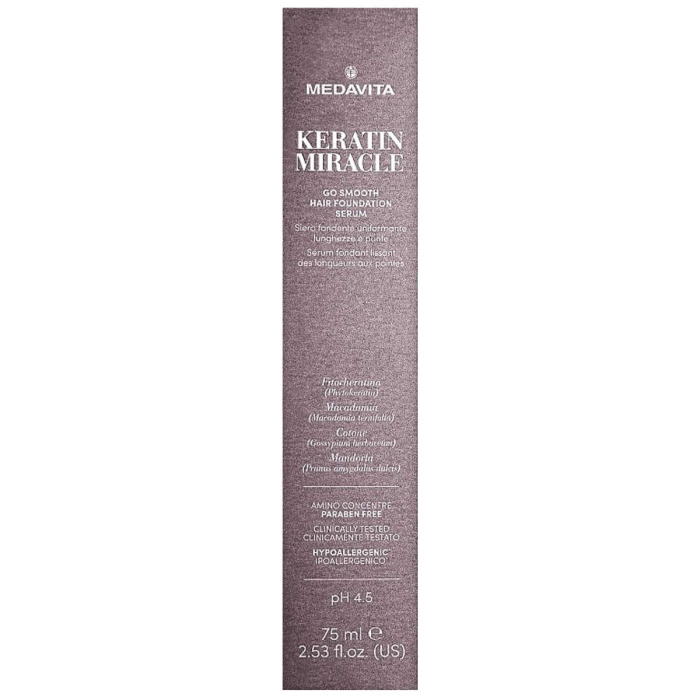 Несмываемая Сыворотка для Гладкости Волос MEDAVITA Keratin Miracle Go Smooth Hair Foundation Serum