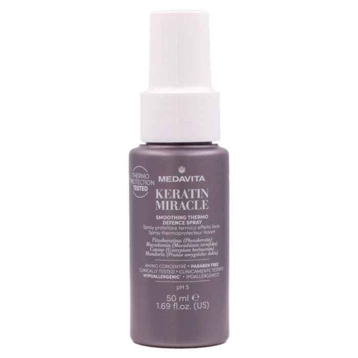 Разглаживающий Термозащитный Спрей для Волос MEDAVITA Keratin Miracle Smoothing Thermo Defence Spray