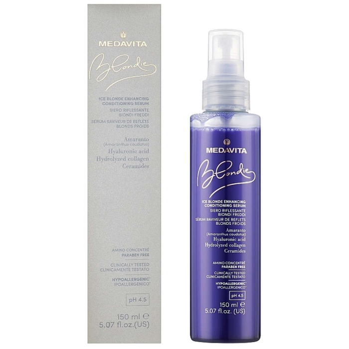 Сыворотка-Кондиционер для Усиления Холодных Оттенков Ледяного Блонда и Тонирования MEDAVITA Blondie Ice Blonde Enhancing Conditioning Serum