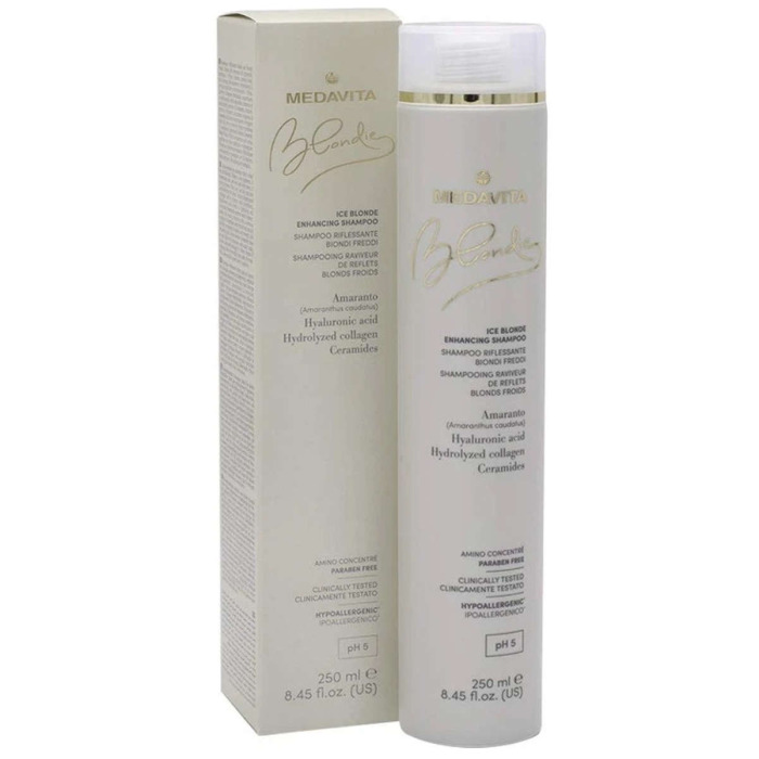Укрепляющий Шампунь для Усиления Холодных Оттенков Ледяного Блонда MEDAVITA Blondie Ice Blonde Enhancing Shampoo