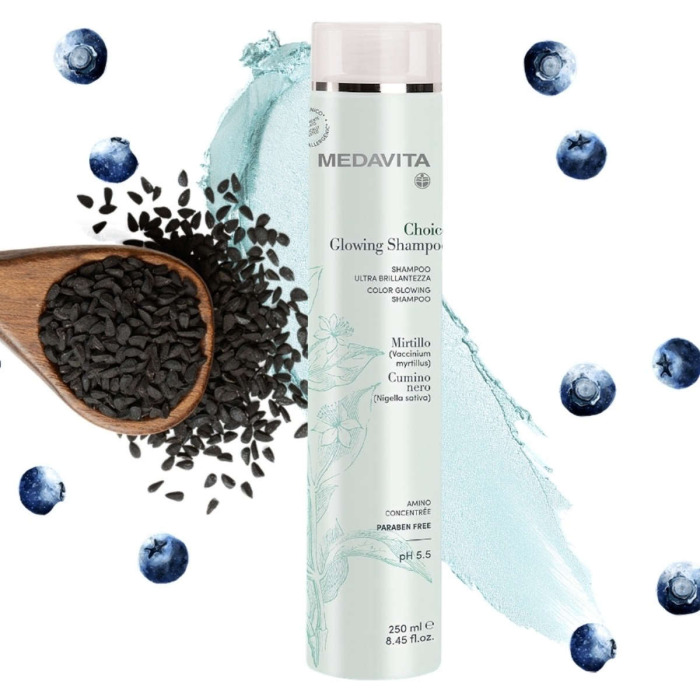 Питательный Шампунь для Зеркального Сияния Волос MEDAVITA Choice Glowing Shampoo