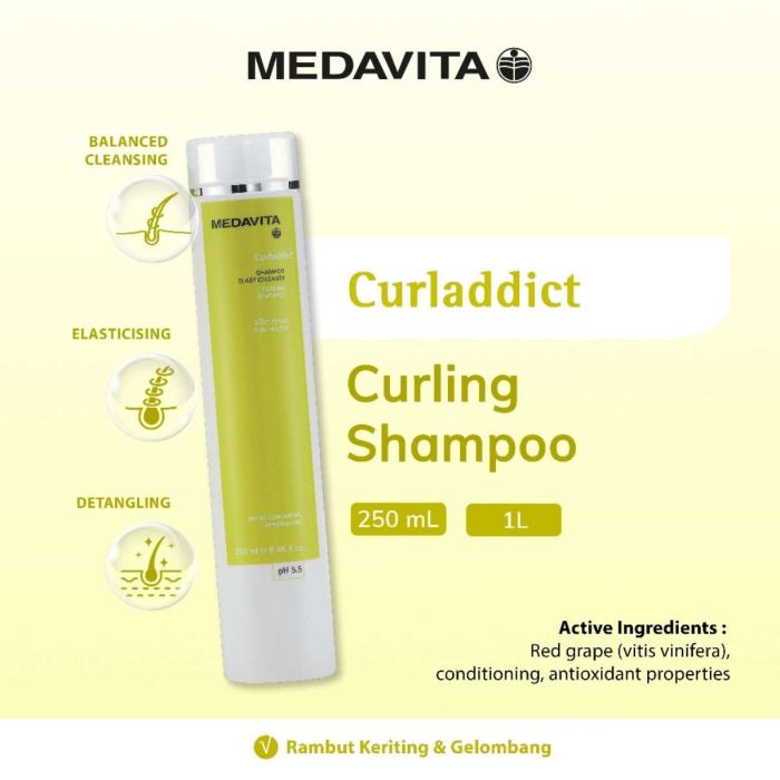 Шампунь для Эластичности Кучерявых Волос MEDAVITA Curladdict Curling Shampoo