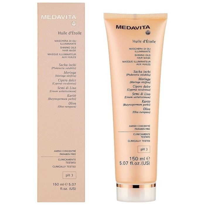 Маска для Блеска и Шелковистости Волос с Драгоценными Маслами MEDAVITA Huile d'Etoile Shining Oils Hair Mask