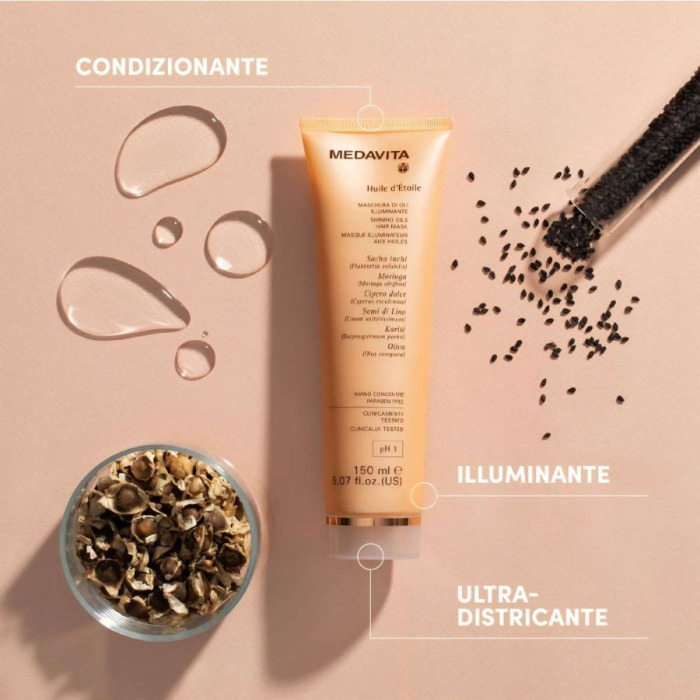 Маска для Блеска и Шелковистости Волос с Драгоценными Маслами MEDAVITA Huile d'Etoile Shining Oils Hair Mask