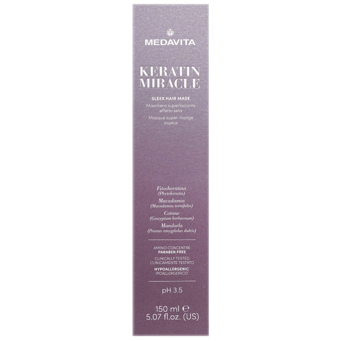 Ультраразглаживающая Маска с Эффектом Шелка MEDAVITA Keratin Miracle Sleek Hair Mask