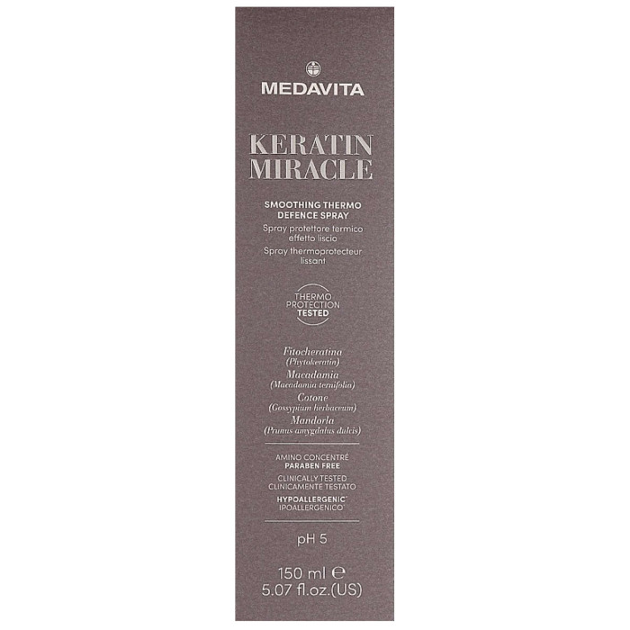 Разглаживающий Термозащитный Спрей для Волос MEDAVITA Keratin Miracle Smoothing Thermo Defence Spray