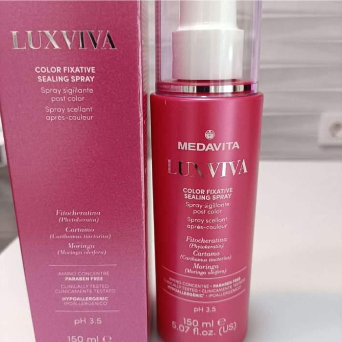 Спрей для Герметизации Кутикулы и Защиты от Влаги Окрашенных Волос MEDAVITA Luxviva Color Fixative Sealing Spray