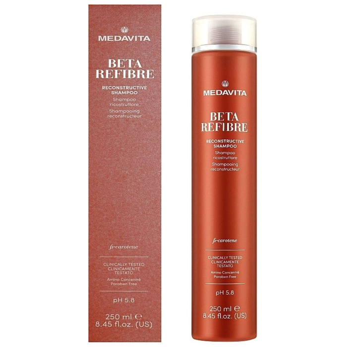 Восстанавливающий Шампунь для Поврежденных Волос MEDAVITA Beta Refibre Reconstructive Shampoo