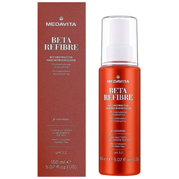 Восстанавливающая Микроэмульсия для Поврежденных Волос MEDAVITA Beta Refibre Reconstructive Hair Microemulsion