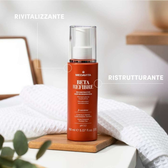 Восстанавливающая Микроэмульсия для Поврежденных Волос MEDAVITA Beta Refibre Reconstructive Hair Microemulsion
