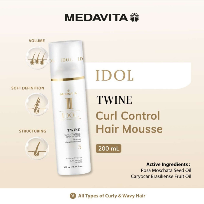 Дисциплинирующий Мусс Сильной Фиксации для Кудрявых Волос MEDAVITA Idol Twine Curl Control Hair Mousse