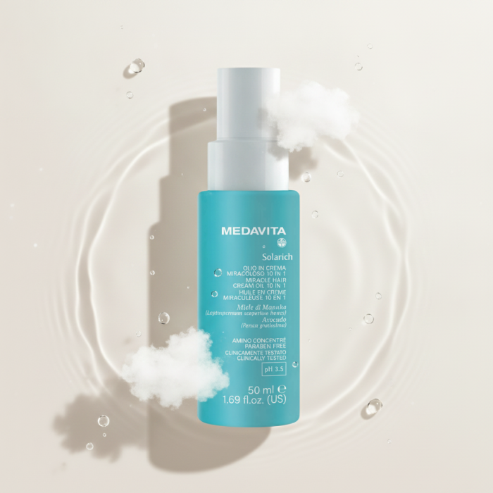 Крем-Масло для Волос 10 в 1 с Зеркальным Эффектом MEDAVITA Solarich Miracle Hair Cream Oil 10 in 1