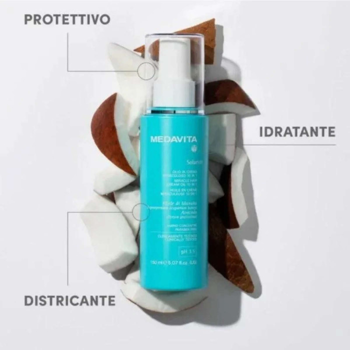 Крем-Масло для Волос 10 в 1 с Зеркальным Эффектом MEDAVITA Solarich Miracle Hair Cream Oil 10 in 1