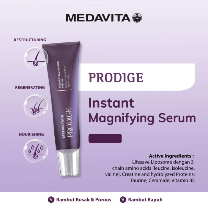 Сыворотка Мгновенного Действия для Реконструкции Волос MEDAVITA Prodige Instant Magnifying Serum