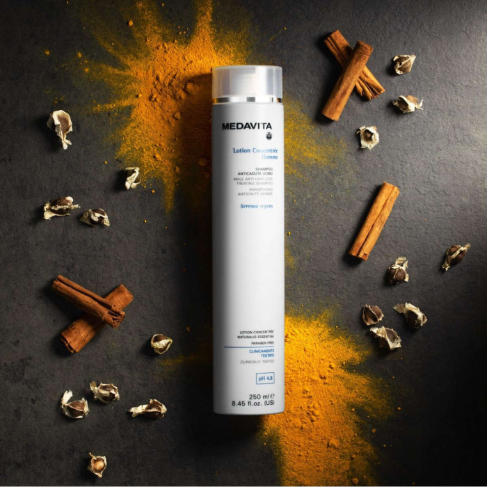 Шампунь Против Выпадения Волос для Мужчин MEDAVITA Lotion Concenrée Homme Male Anti-Hair Loss Treating Shampoo