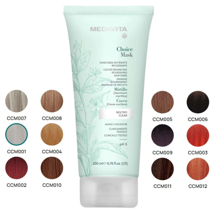 Тонирующая Питательная Маска для Волос MEDAVITA Choice Mask Color Enhancing Nourishing Hair Mask, 200 мл