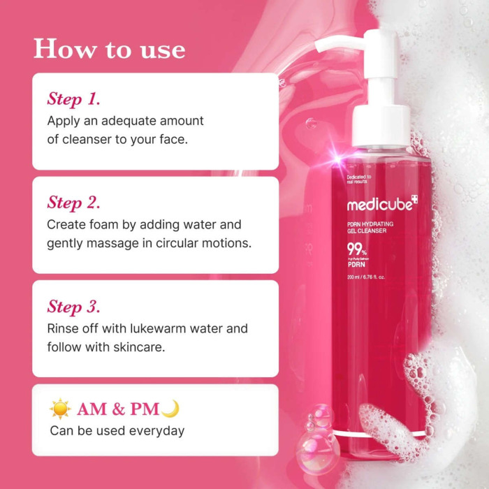 Увлажняющий Гель для Умывания с Полинуклеотидами Medicube PDRN Hydrating Gel Cleanser