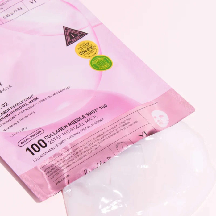 Двухэтапная Гидрогелевая Маска для Лица с Коллагеном и Спикулами VT Cosmetics Collagen Reedle Shot 100 2 Step Mask
