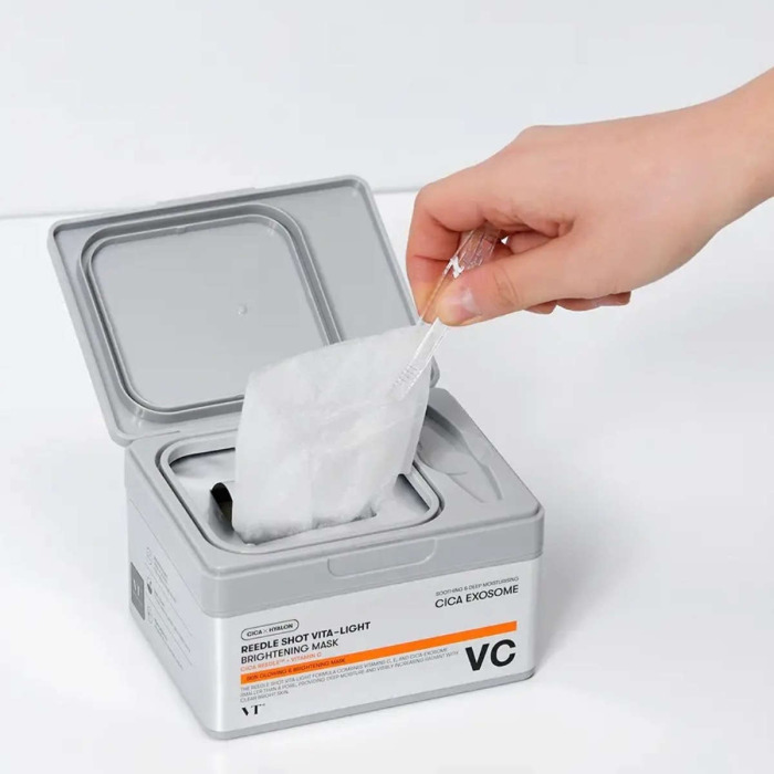 Набор Тканевых Осветляющих Масок для Лица со Спикулами и Витамином C VT Cosmetics Reedle Shot Vita-Light Brightening Mask