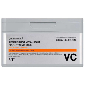 Набор Тканевых Осветляющих Масок для Лица со Спикулами и Витамином C VT Cosmetics Reedle Shot Vita-Light Brightening Mask