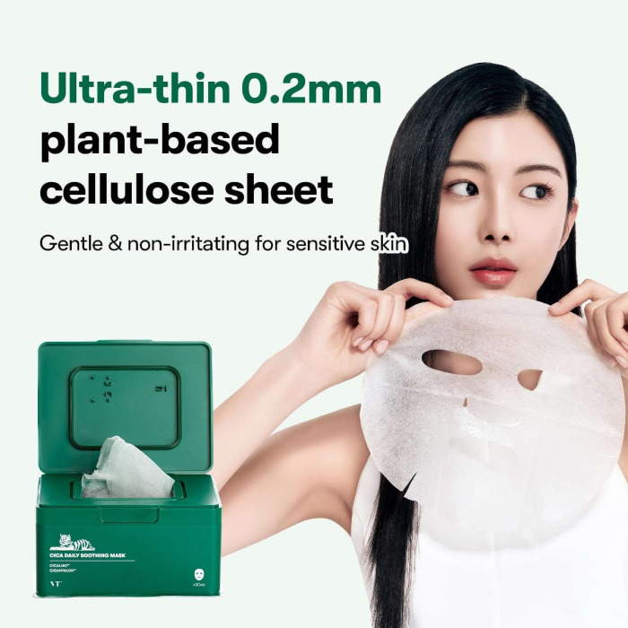 Набор Тканевых Успокаивающих Масок для Лица с Центеллой VT Cosmetics Cica Daily Soothing Mask