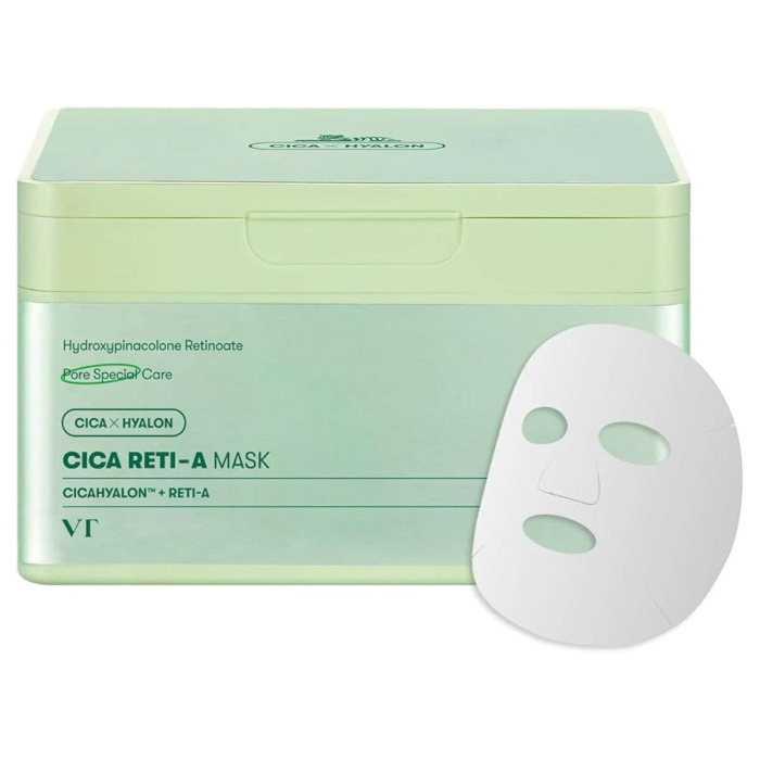 Набор Тканевых Успокаивающих Масок с Ретинолом и Центеллой VT Cosmetics Cica Reti-A Mask