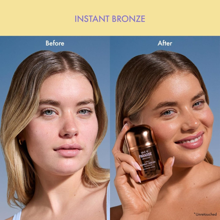 Бронзирующая Сыворотка для Лица в Оттенке Medium Isle of Paradise Sunny Serum Instant Face Bronzer
