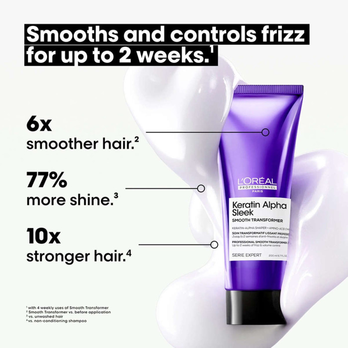 Профессиональное Средство для Гладкости и Контроля Пушистости Волос L'oreal Professionnel Serie Expert Keratin Alpha Sleek Smooth Transformer