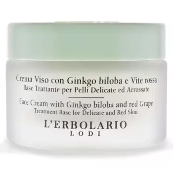 Крем для Лица с Гинкго Билоба и Черным Виноградом L'Erbolario Lodi Face Cream with Ginkgo Biloba and Black Grape