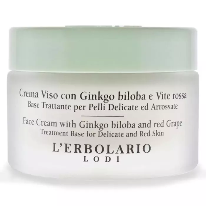 Крем для Лица с Гинкго Билоба и Черным Виноградом L'Erbolario Lodi Face Cream with Ginkgo Biloba and Black Grape