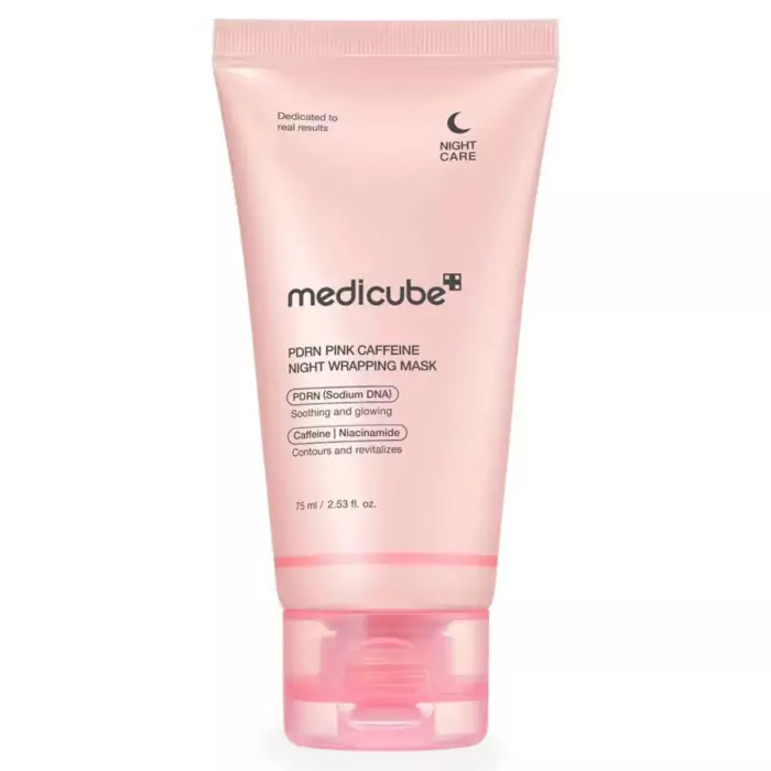 Ночная Маска-Пленка с Полинуклеотидами и Кофеином Medicube PDRN Pink Caffeine Night Wrapping Mask