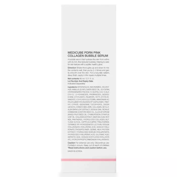 Пузырьковая Сыворотка с Полинуклеотидами и Коллагеном Medicube PDRN Pink Collagen Bubble Serum