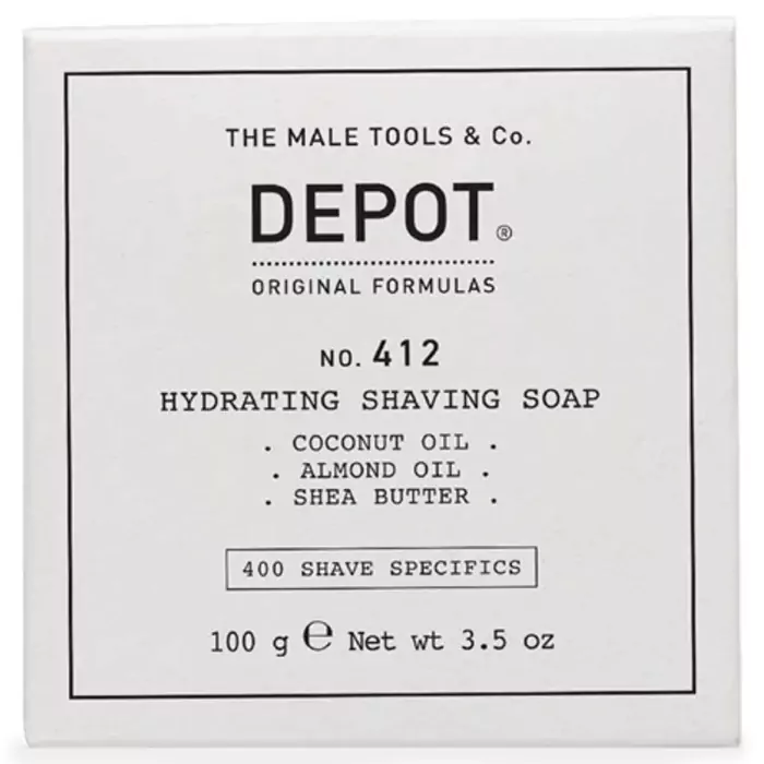 Твердое Мыло для Традиционного Бритья DEPOT 400 Shave Specifics 412 Hydrating Shaving Soap