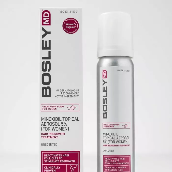 Пена с Миноксидилом 5 % для Восстановления Роста Волос у Женщин Bosley MD Minoxidil Topical Aerosol for Women (курс 2 месяца)