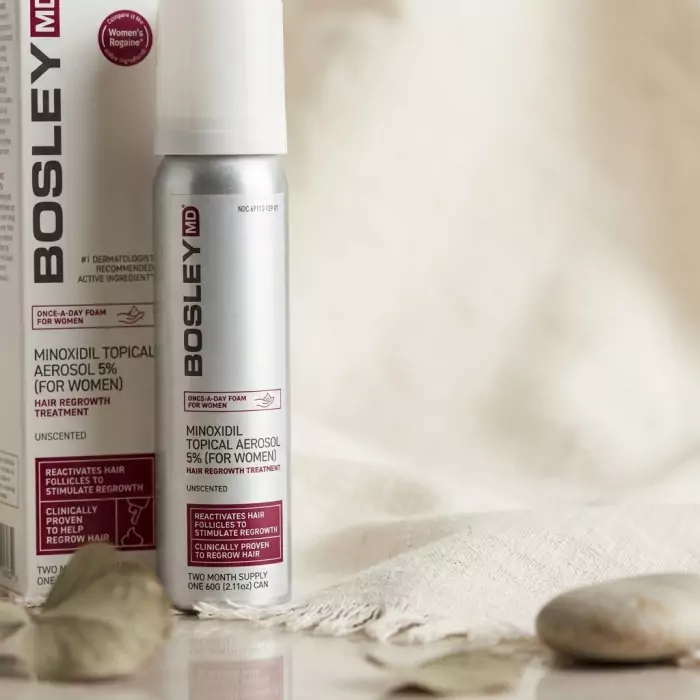 Пена с Миноксидилом 5 % для Восстановления Роста Волос у Женщин Bosley MD Minoxidil Topical Aerosol for Women (курс 2 месяца)