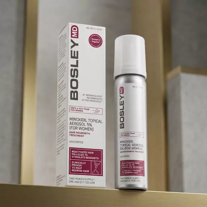 Пена с Миноксидилом 5 % для Восстановления Роста Волос у Женщин Bosley MD Minoxidil Topical Aerosol for Women (курс 2 месяца)