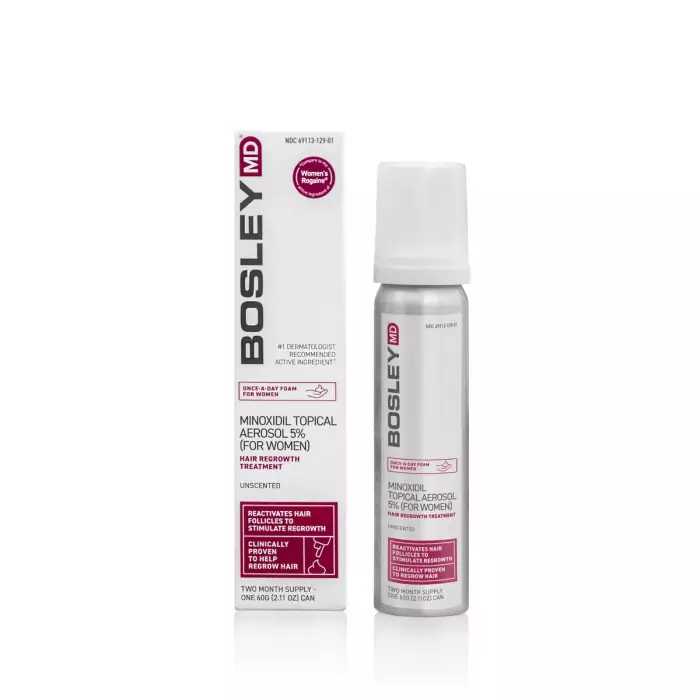 Пена с Миноксидилом 5 % для Восстановления Роста Волос у Женщин Bosley MD Minoxidil Topical Aerosol for Women (курс 2 месяца)